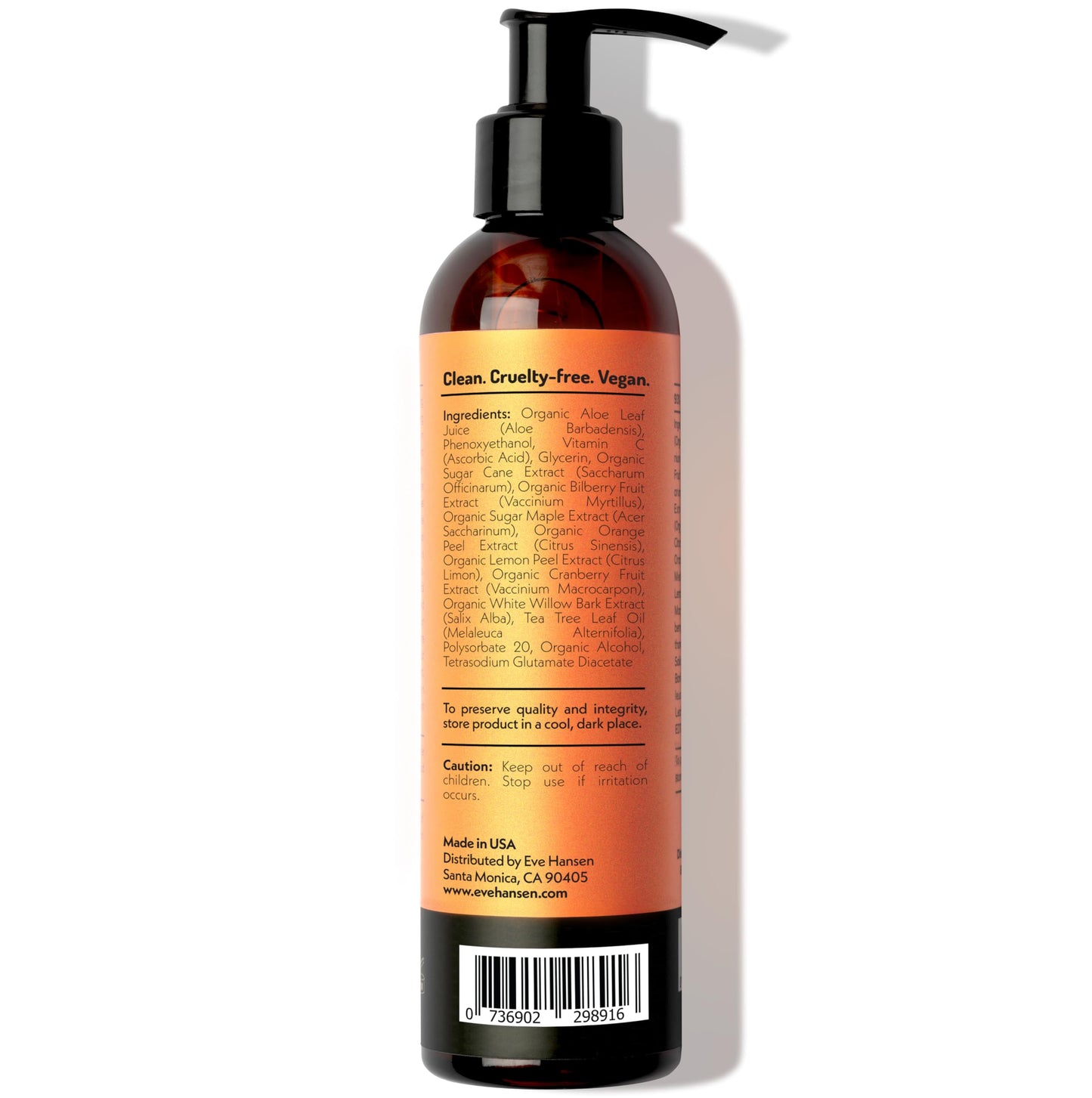 Eve Hansen Vitamin C Toner for face | 8 oz Hydrating Facial Toner Pore Minimizer with Anti Aging Aloe, Citric Acid & Tea Tree | Skin & Face Toner