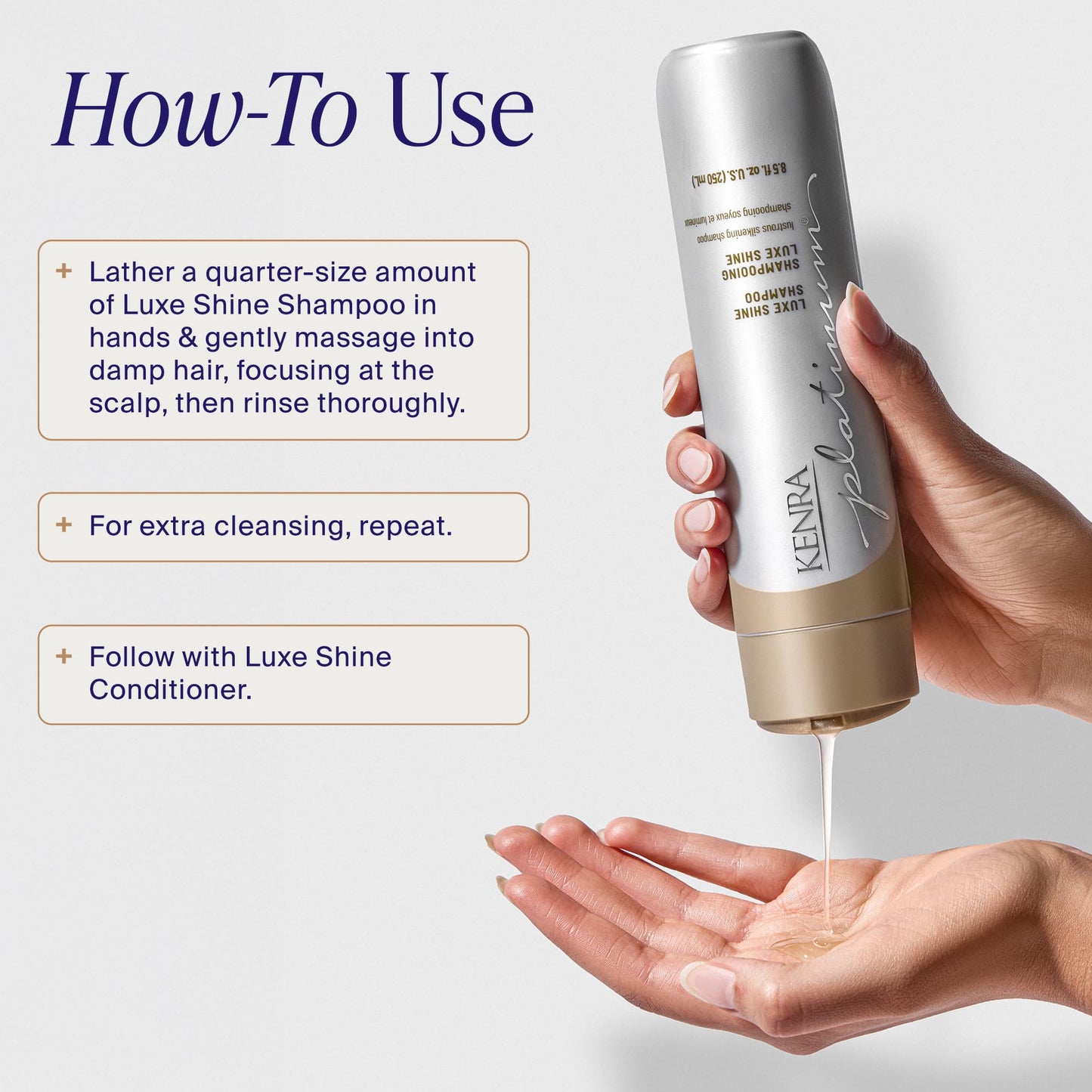 Kenra Platinum Luxe Shine Shampoo & Conditioner Set | High Shine | Smoothing Conditioner for Frizzy Hair | For Dull Hair | Sulfate Free | Color Safe