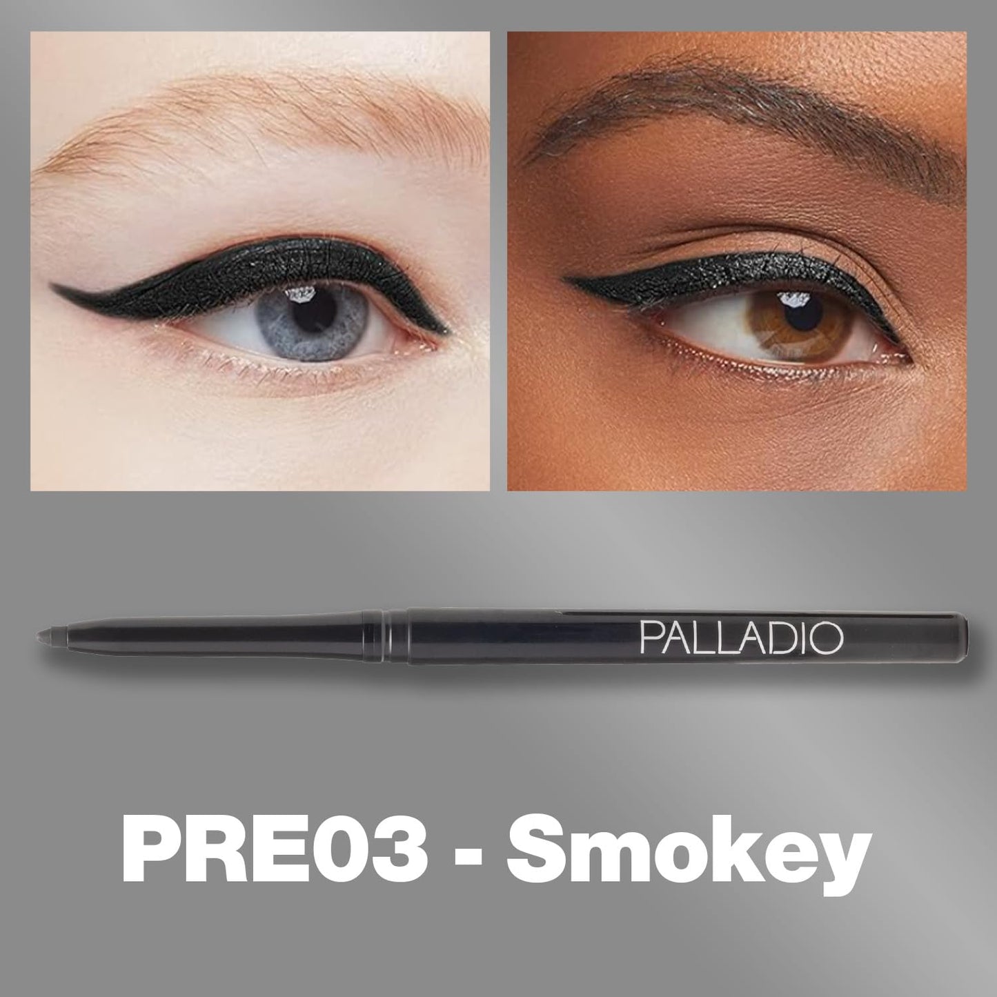 Palladio Retractable Waterproof Eyeliner, Richly Pigmented Color and Creamy, Slip Twist Up Pencil Eye Liner, Smudge Proof Long Lasting Application