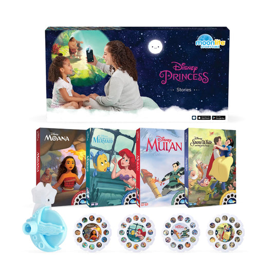 Moonlite Mini Projector with 4 Disney Princess Stories | Storytime Projector & Digital Stories | Reading Toy & Gift for Kids Ages 1+