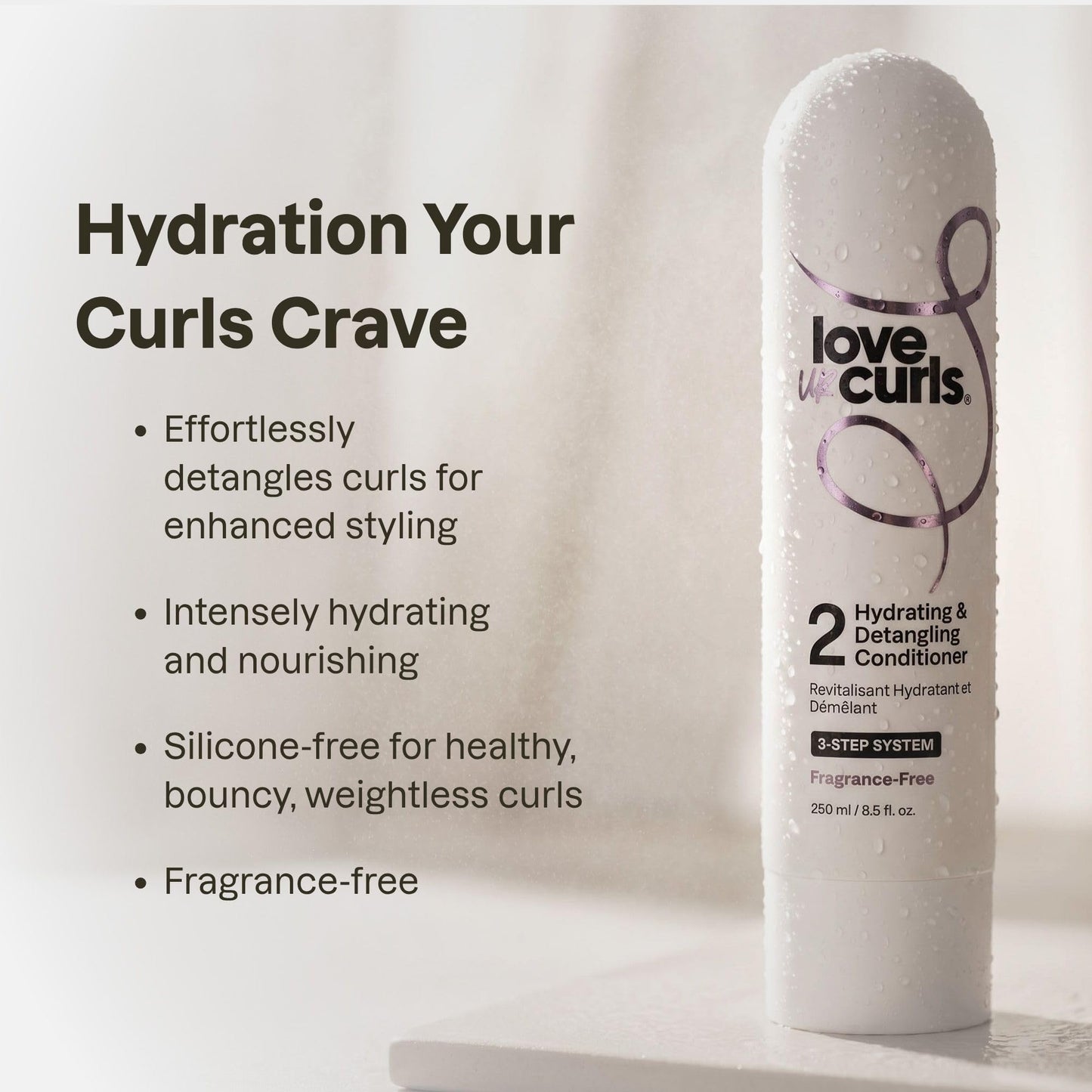 Love Ur Curls - Fragrance Free Conditioner, Hydrating and Detangling for Curly, Wavy and Kinky-Coily Hair for Soft Smooth Curls, Silicone Free 250ml Beauty and Personal Care Love Ur Curls