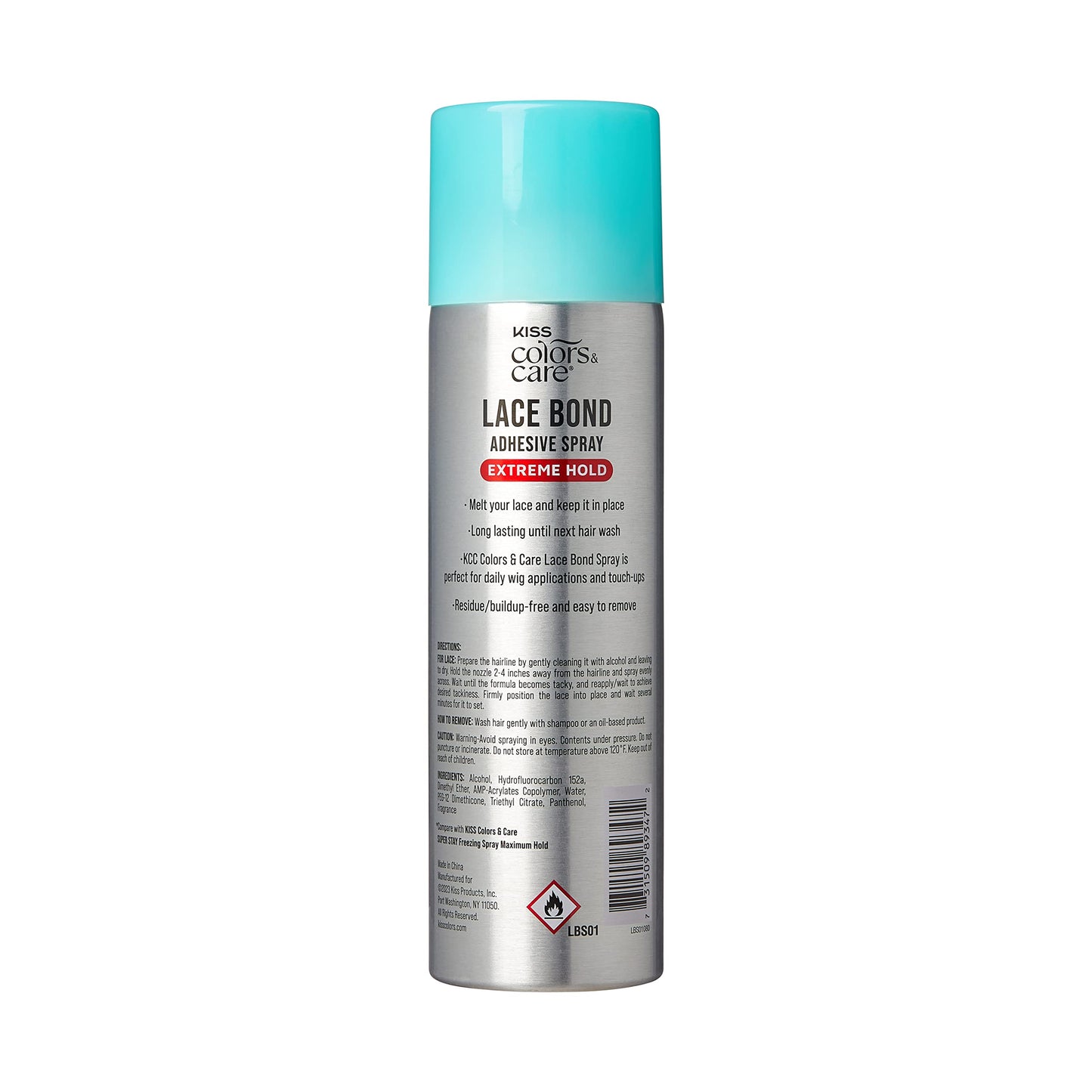 KISS Colors & Care Lace Bond Adhesive Spray Extreme Hold 11.1 oz. - Adhesive for Lace Frontals, Sweat Proof, Water-Resistant, Fast Drying, Efficient