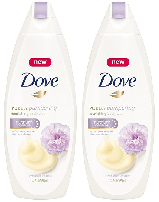 Dove Purely Pampering Nourshing Body Wash, Sweet Cream & Peony 22 oz (Pack of 2)