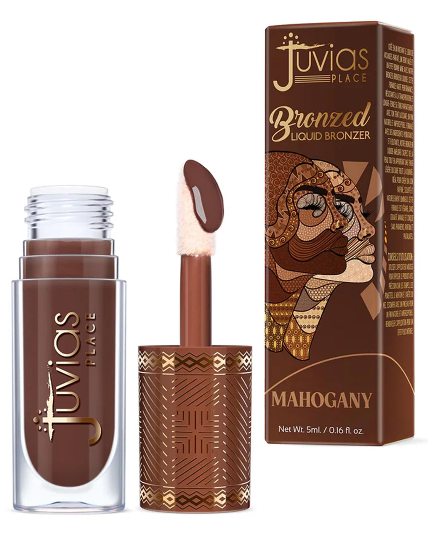 Juvia’s Place Bronzed Liquid Bronzer - Mahogany - Liquid Bronzer for Face with Silky Blendable Texture - Buildable Coverage for Natural Contour