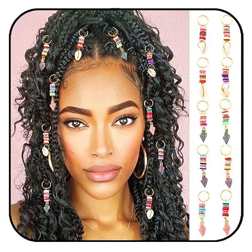 Formery Shells Hair Charms Braids Gold Conch Shell Braid Jewelry Seashell African Loc Dreadlock Accessories for Black Women (10Pcs)