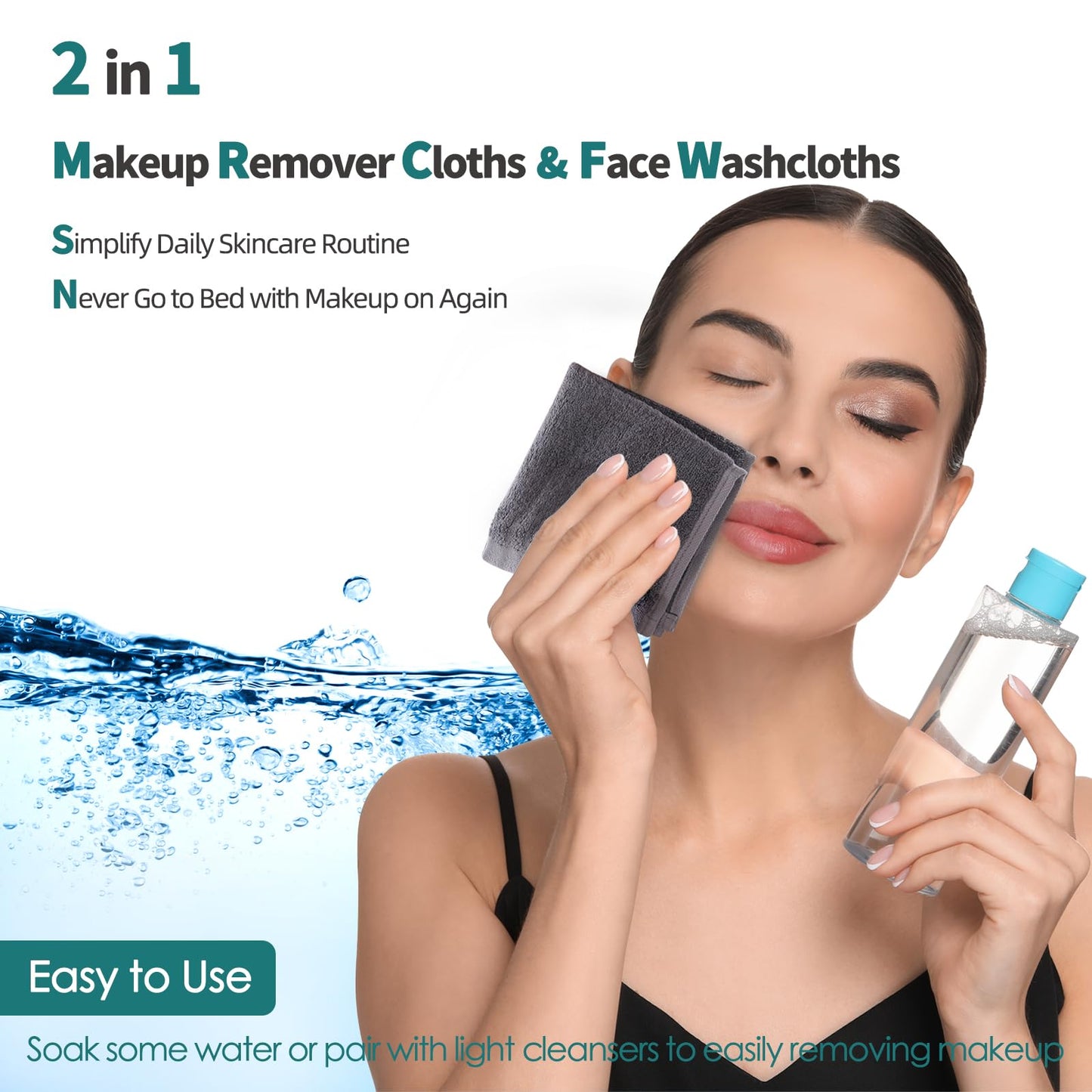 Wash Cloths 6 Pack, Super Soft & Skin Friendly Face Towel for Sensitive Skin, Reusable Washable Makeup Remover Cloth, 10x10 inch Small Baby Beauty and Personal Care JEFFSUN