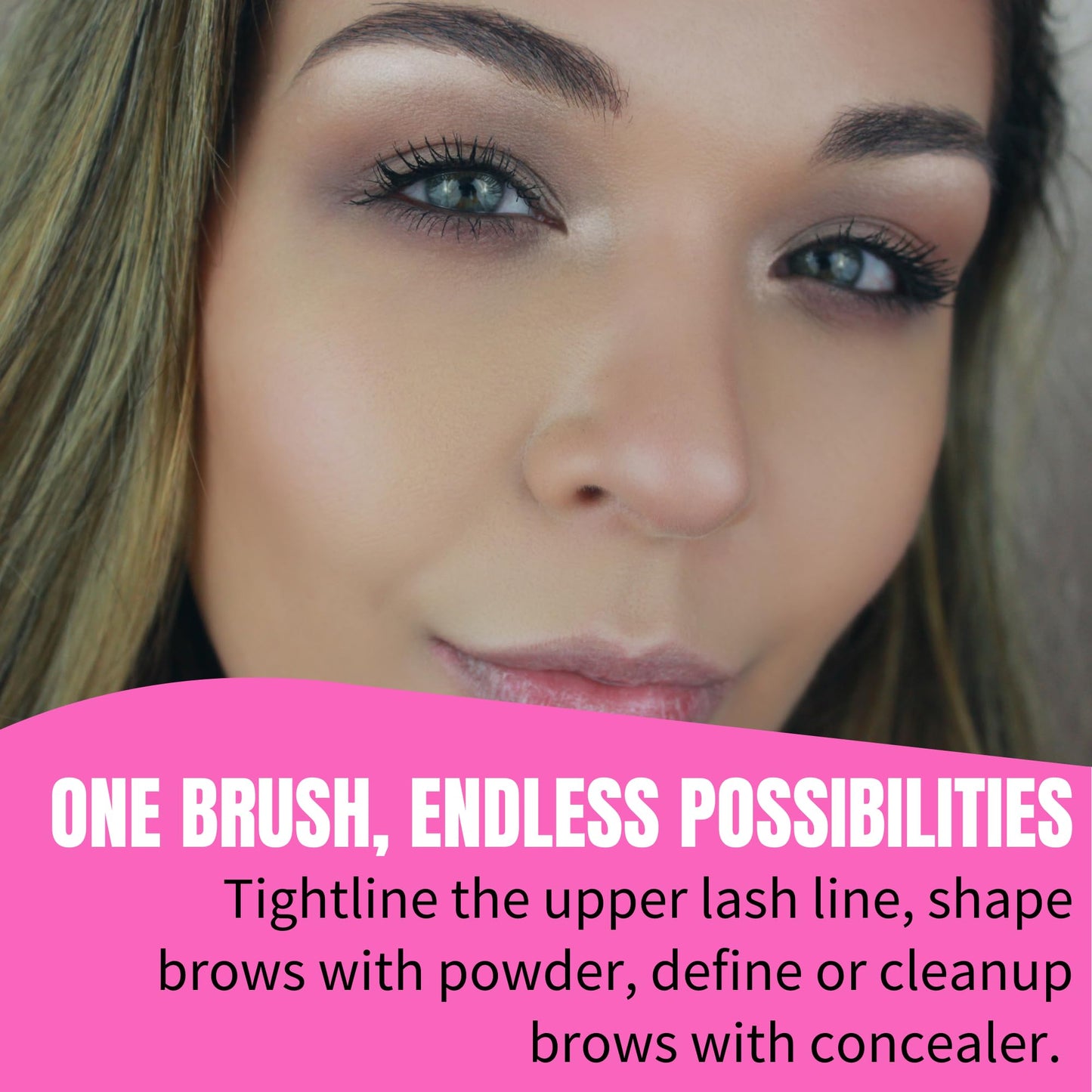 Beauty Junkees Flat Eyeliner Brush - Professional Precision Makeup Brush for Sharp Eye Liner, Eyebrow Shaping & Concealer Application