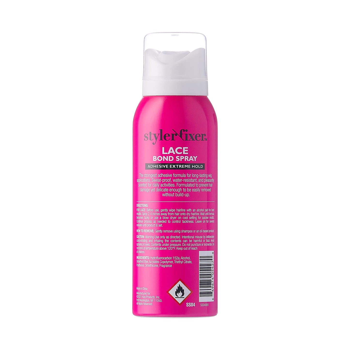 Red by Kiss Hair Glue Spray for Lace Front Wigs, 2oz, Extreme Hold, Water-Resistant, Sweat-Proof, Delicate Removal