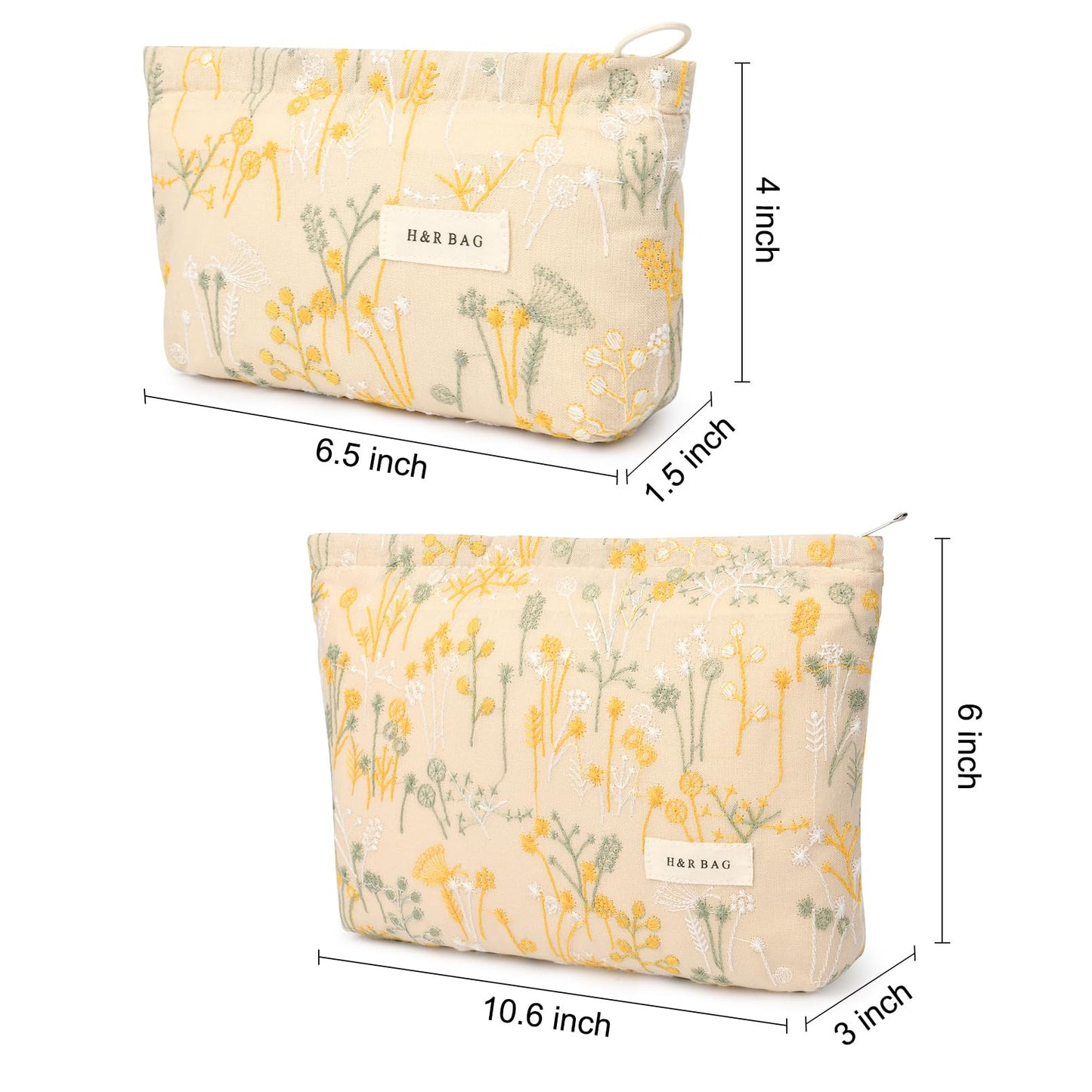 SOIDRAM 2 Pcs Makeup Bag Large Cosmetic Bag Toiletry Bag Makeup Pouch Travel Bag Organizer Cute Makeup Brushes Aesthetic Accessories Storage Bag Beauty and Personal Care SOIDRAM