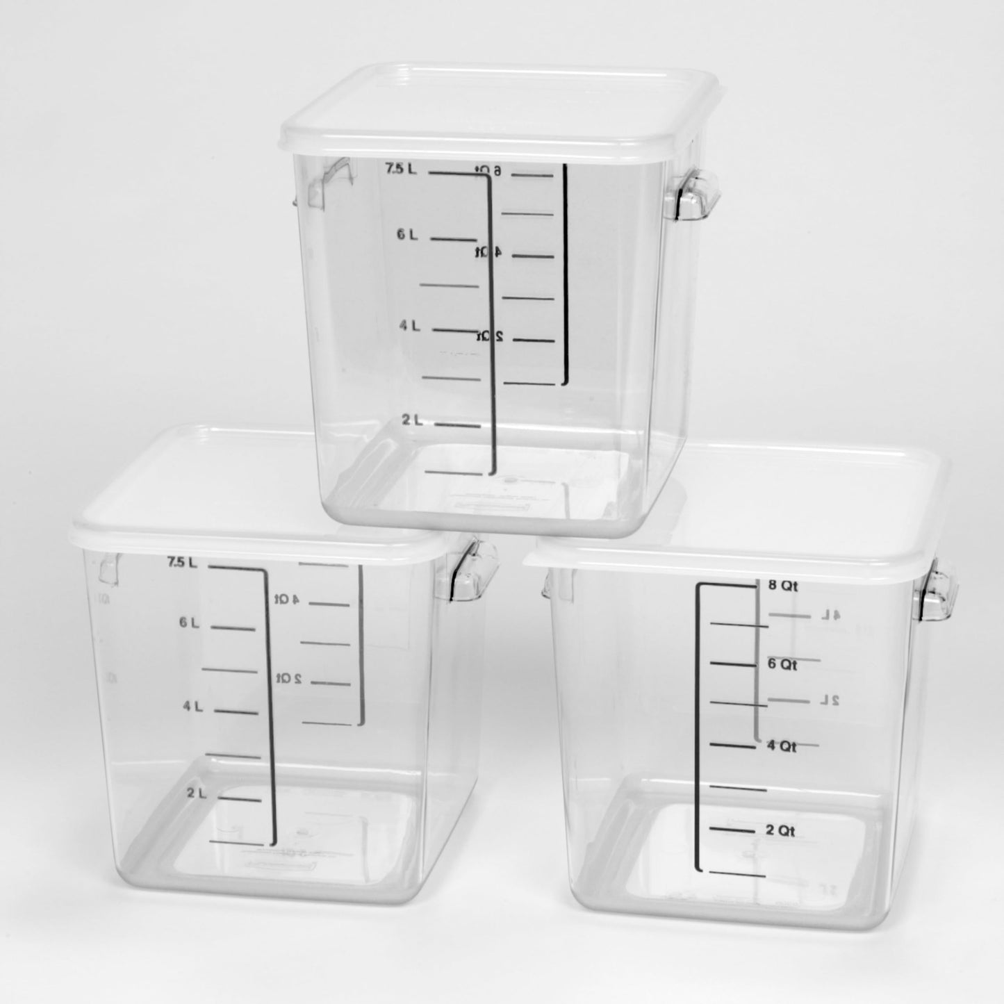 Rubbermaid Commercial Products Space Saving Square Food Storage Container 8 Quart Clear for Kitchen/Sous Vide/Meal Prep