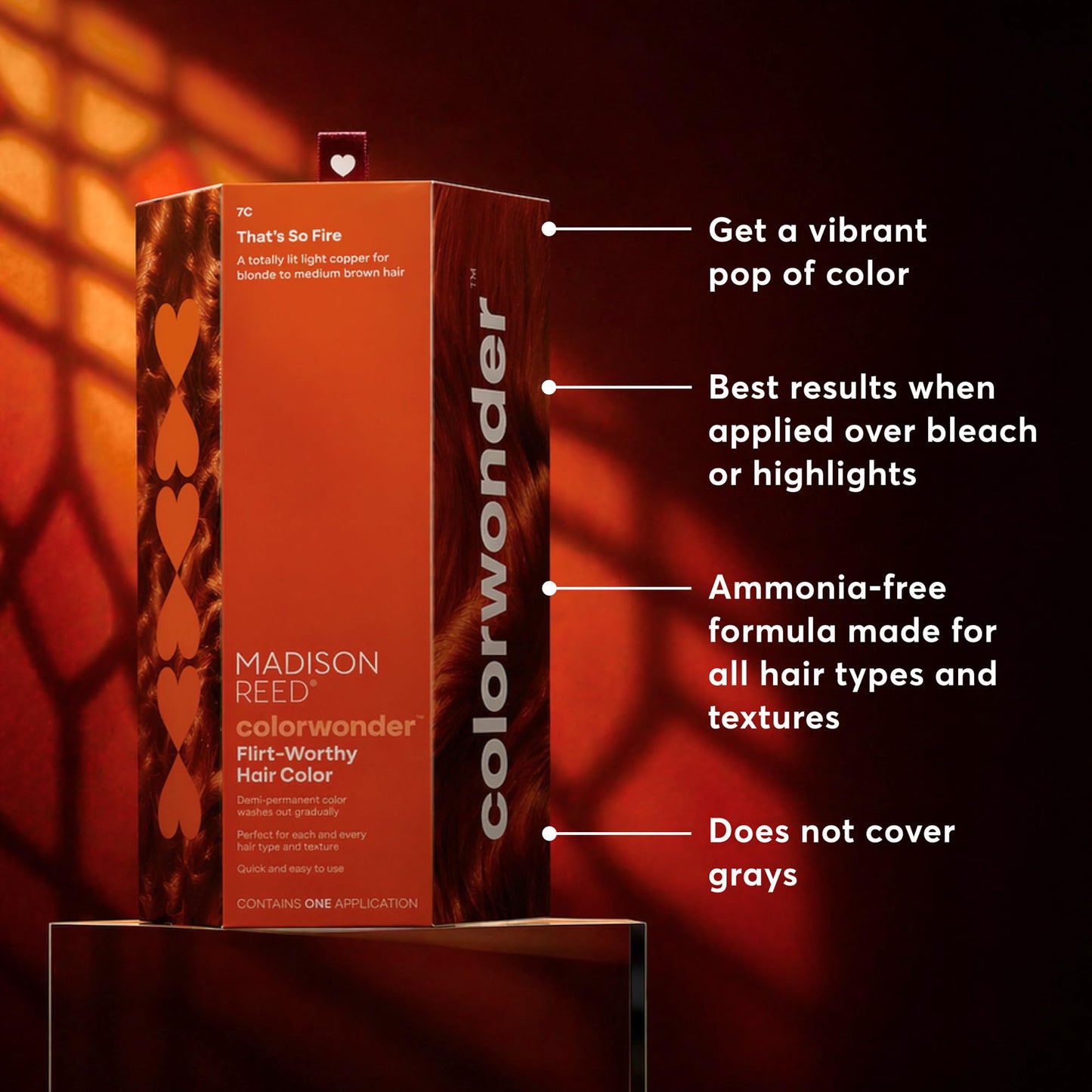 Madison Reed ColorWonder Demi-Permanent Hair Color Kit - 7C Light Copper (That's So Fire) | Vivid Copper Tone, Lasts 25 Washes, Ammonia-Free