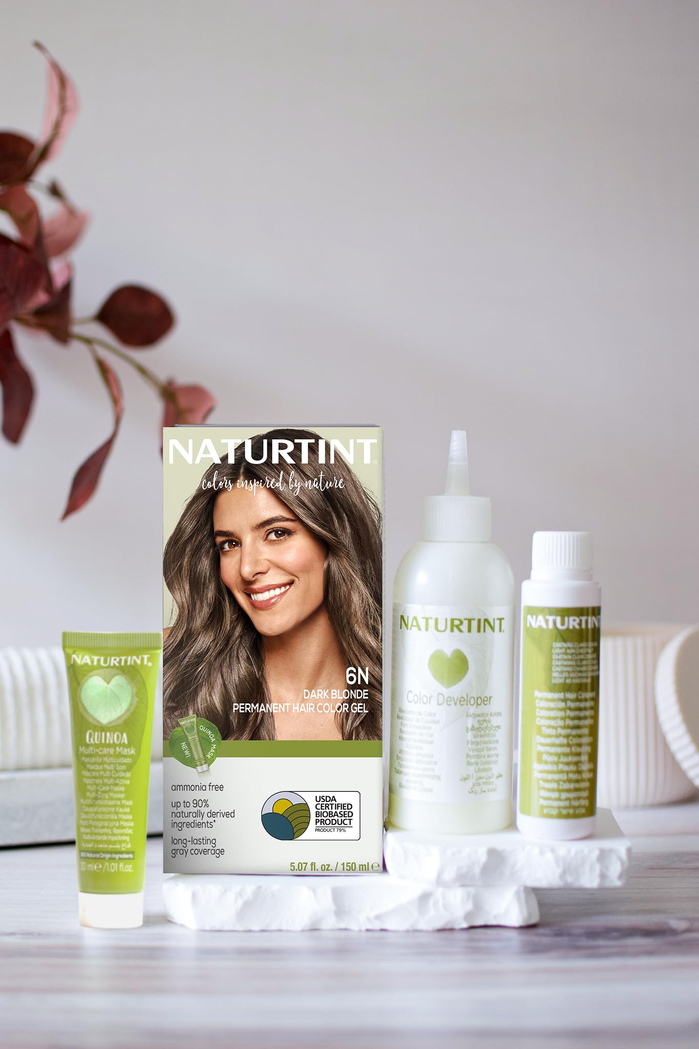 Naturtint 6N Dark Blonde Permanent Hair Color (Pack of 6), Ammonia Free, Vegan, Cruelty Free, up to 100% Gray Coverage, Long Lasting Results