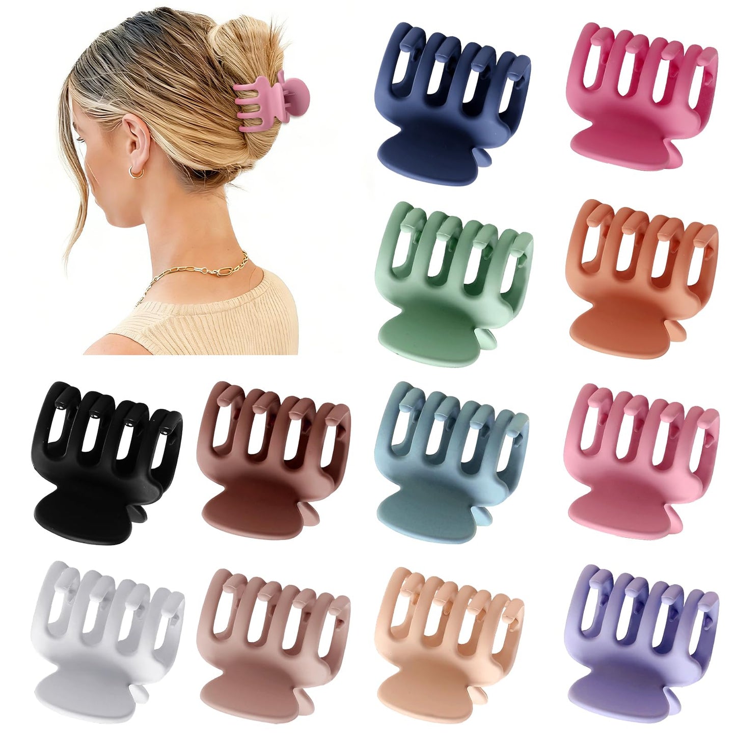 Sisiaipu 12Pcs Hair Clips for Women 1.8 Inch Small Claw Clips for Thin Hair Medium Hair Claw Clips for Thick Hair Accessories for Women Girls Beauty and Personal Care Sisiaipu