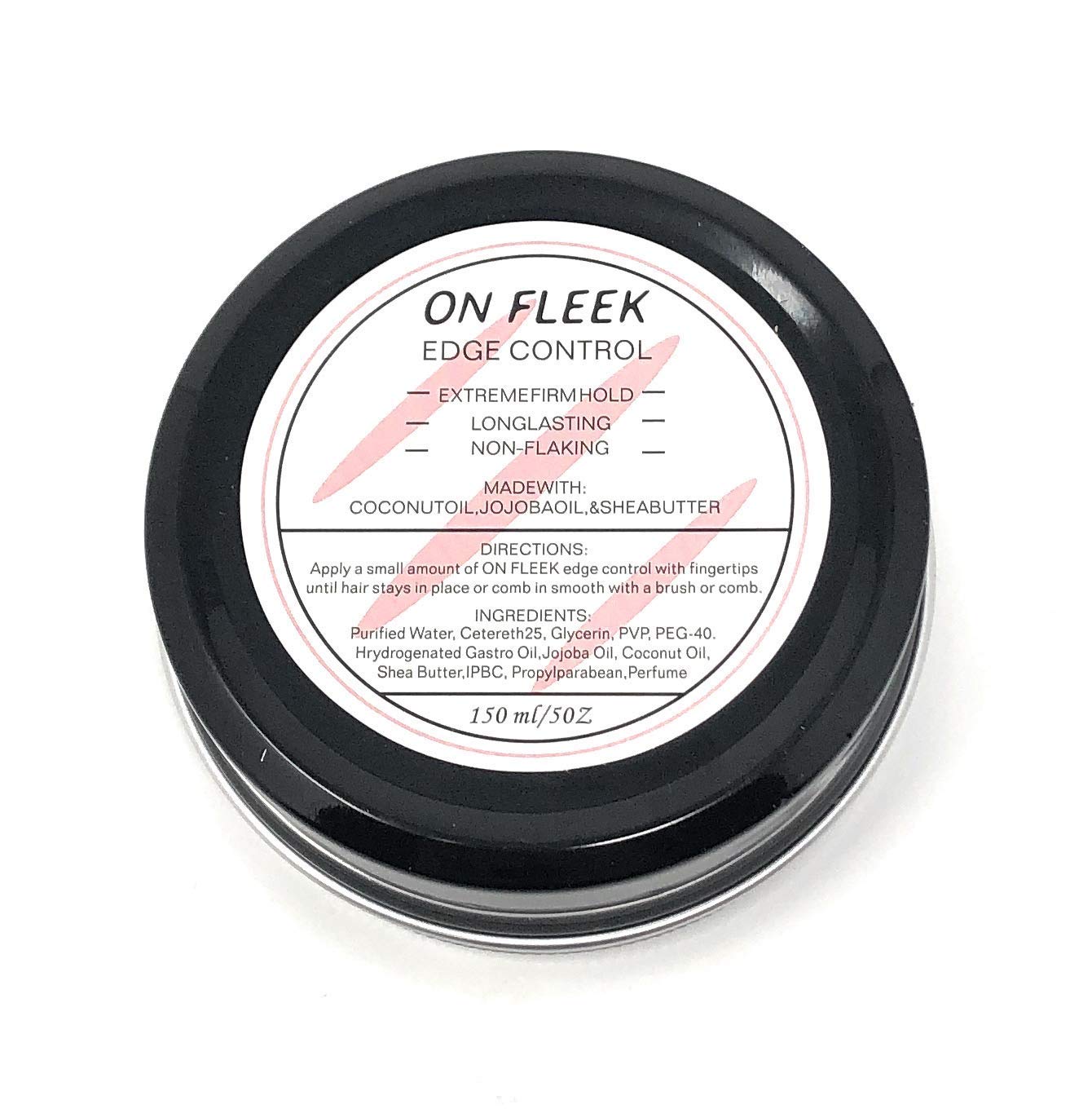 ON FLEEK Edge Control Extreme Firm Hold Professional Edge Control for Relaxed and Natural Hair, Made with Coconut Oil, Jojoba Oil, Shea Butter, 5