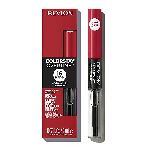 Revlon Liquid Lipstick with Clear Lip Gloss, ColorStay Overtime Lipcolor, Dual Ended with Vitamin E, 140 Ultimate Wine, 0.07 Fl Oz