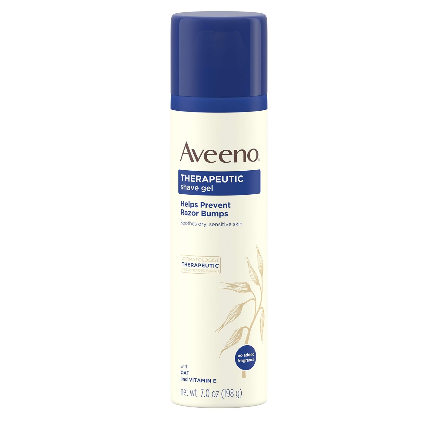 Aveeno Therapeutic Shave Gel with Oat & Vitamin E | Prevents Razor Bumps, Soothes Dry Sensitive Skin | Fragrance-Free, 7 oz
