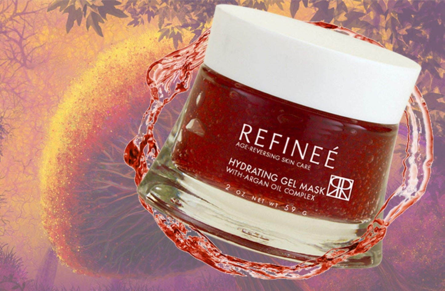 Refinee Hydrating & Repairing Gel Face Mask with Argan Oil for Dry & Damaged Skin 2oz