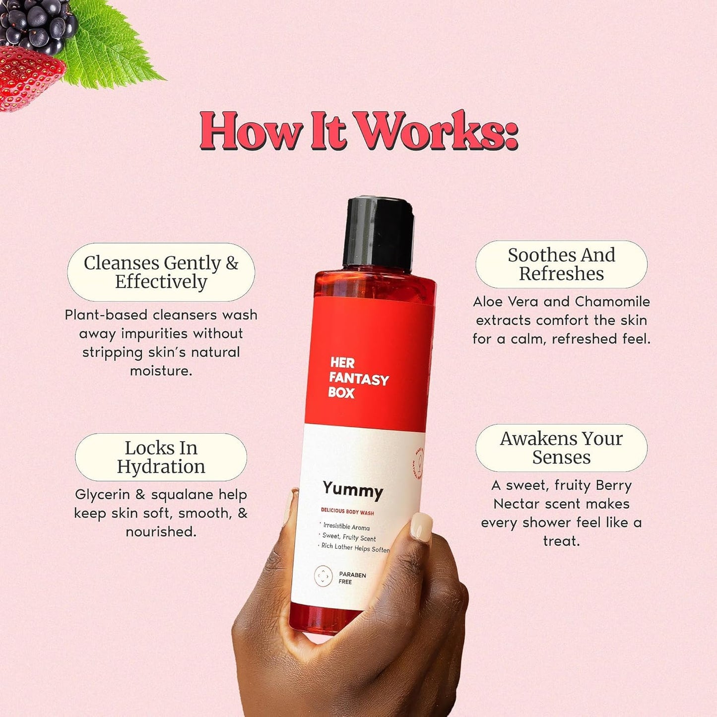 Her Fantasy Box Yummy | Body Wash - Indulgent, Luxurious Body Wash for Deep Cleansing, Moisturizing, and Nourishing Skin - Refreshing Scent for All Beauty & Personal Care Her Fantasy Box