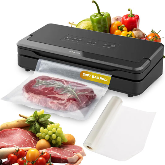 Anova Culinary Precision Vacuum Sealer Pro, Includes Large Bag Roll (19ft), Wet & Dry Dual Food Vacuum Sealer Machine for Sous Vide and Long-Term…