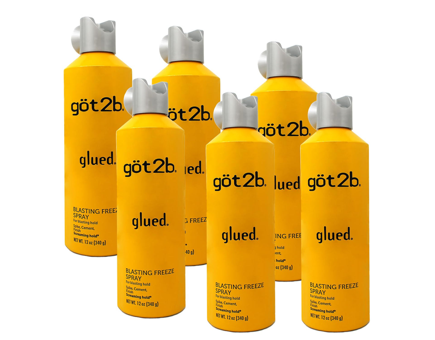 (6Pack) [GOT 2B] GLUED BLASTING FREEZE SPRAY SCREAMING HOLD FOR HAIR 12OZ