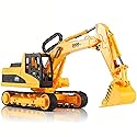 Liberty Imports 15" Oversized Construction Truck Toys for Kids - 1:22 Scale Friction Powered Vehicles with Realistic Moving Parts (Excavator)