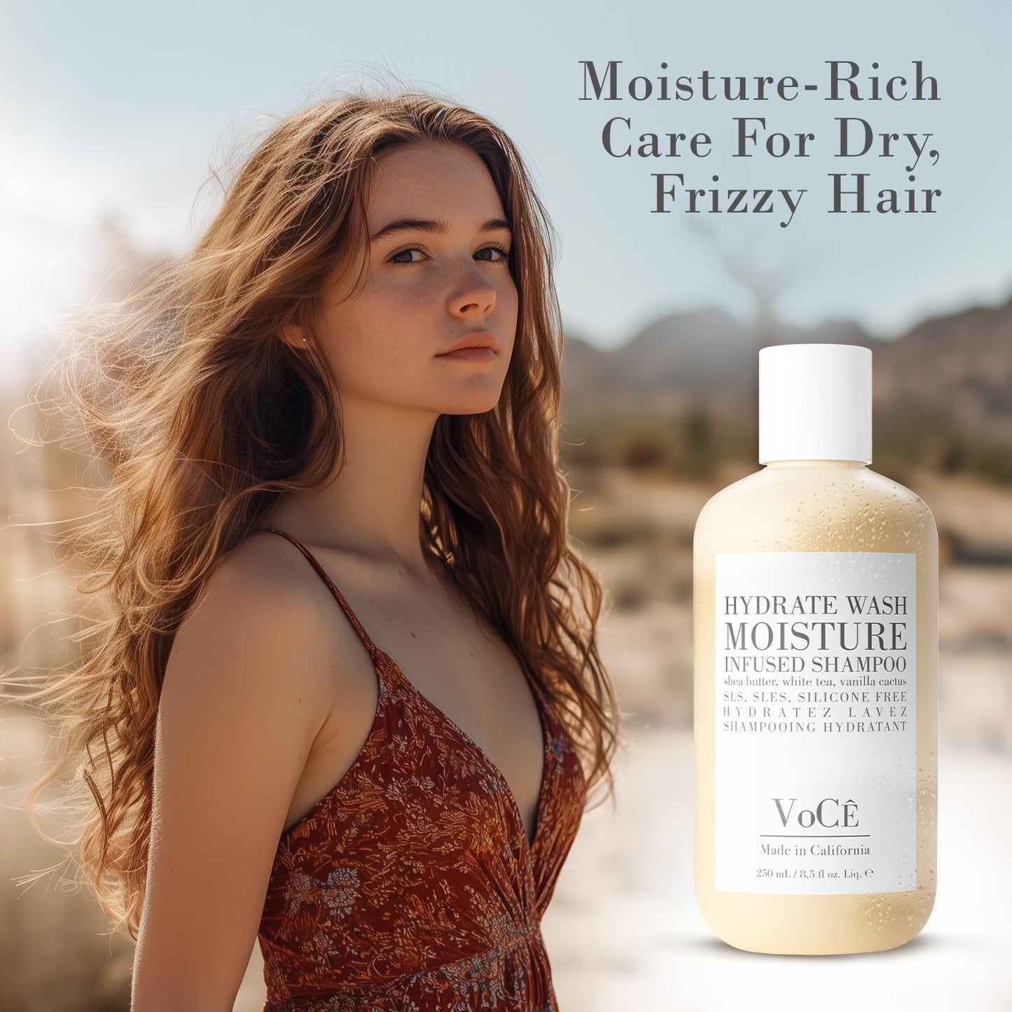 VoCÊ Haircare Hydrate Collection Gift Set | Moisturizing Shampoo, Rinse & Leave-In Conditioner | Vegan, Non-Toxic, Cruelty-Free Haircare for Dry Hair