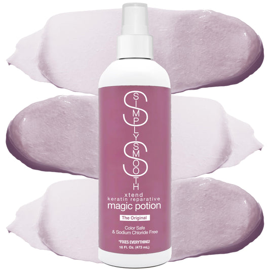 SIMPLY SMOOTH Keratin Reparative Magic Potion Original Leave In Conditioner Detangler & Heat Protection Styling Spray Repair & Reduce Breakage Color