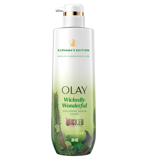 Olay Body Wash for Women, Wickedly Wonderful Elphaba’s Edition, Intensely Hydrating & Renewing, Pro-Hyaluronic Acid Serum with Vitamin B3, For All
