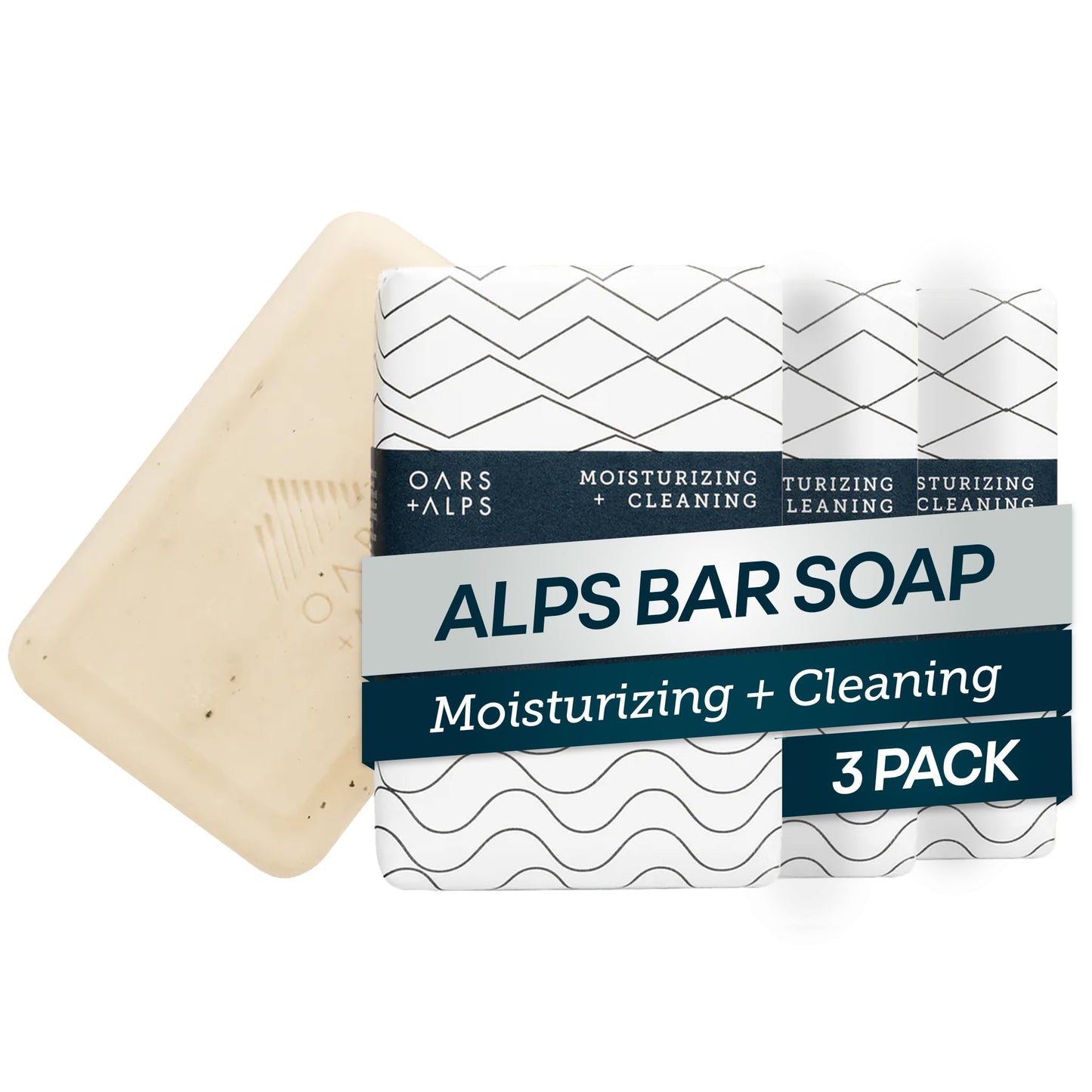 Oars + Alps Shea Butter & Jojoba Oil Exfoliating Bar Soap for Men, Deep Cleaning & Exfoliating Soap, Made with Clean Ingredients, All Skin Types