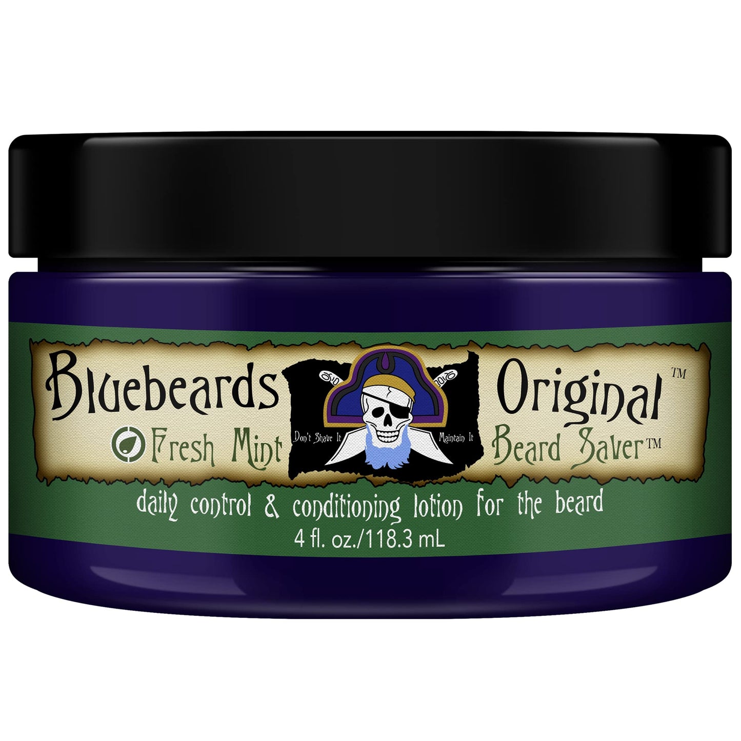 Bluebeards Original Beard Balm Leave-in Conditioner - 4 oz Fresh Mint Beard Saver Softener for Men with Aloe & Peppermint Oil Deeply Conditions