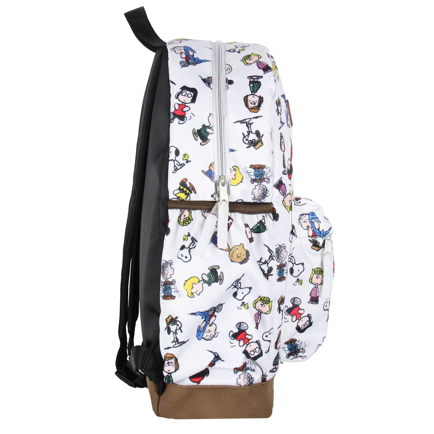INTIMO Peanuts Snoopy Charlie Brown Sally Linus Cute School Travel Backpack With Faux Leather Bottom