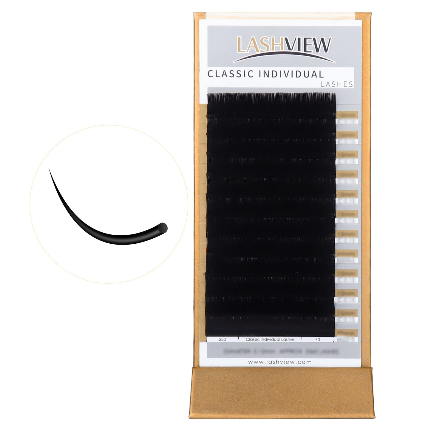 LASHVIEW D Curl 13mm Silk Fake Eyelash Extensions 0.20 Thickness Thick Lashes Semi-Permanent Eyelashes Natural Individual Application for Professional