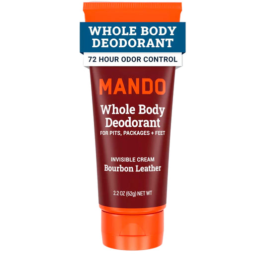 Mando Whole Body Deodorant - Men's Aluminum-Free Invisible Cream Deodorant - Bourbon Leather - 2.2oz - Pack Of 01 Beauty and Personal Care Mando