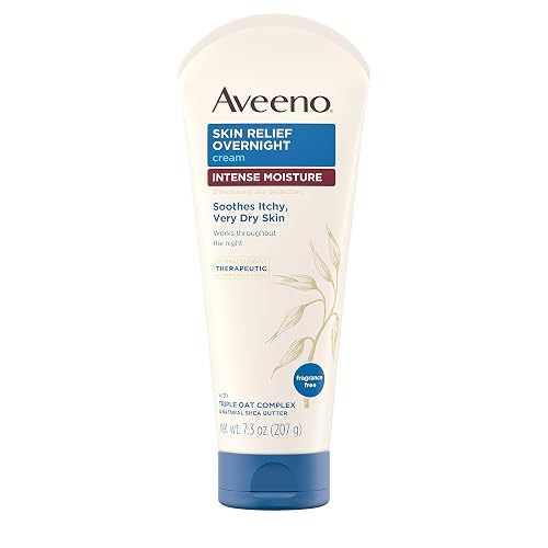 Aveeno Skin Relief Overnight Intense Moisture Cream with Triple Oat Complex & Natural Shea Butter, Therapeutic Dimethicone Skin Protectant for Dry