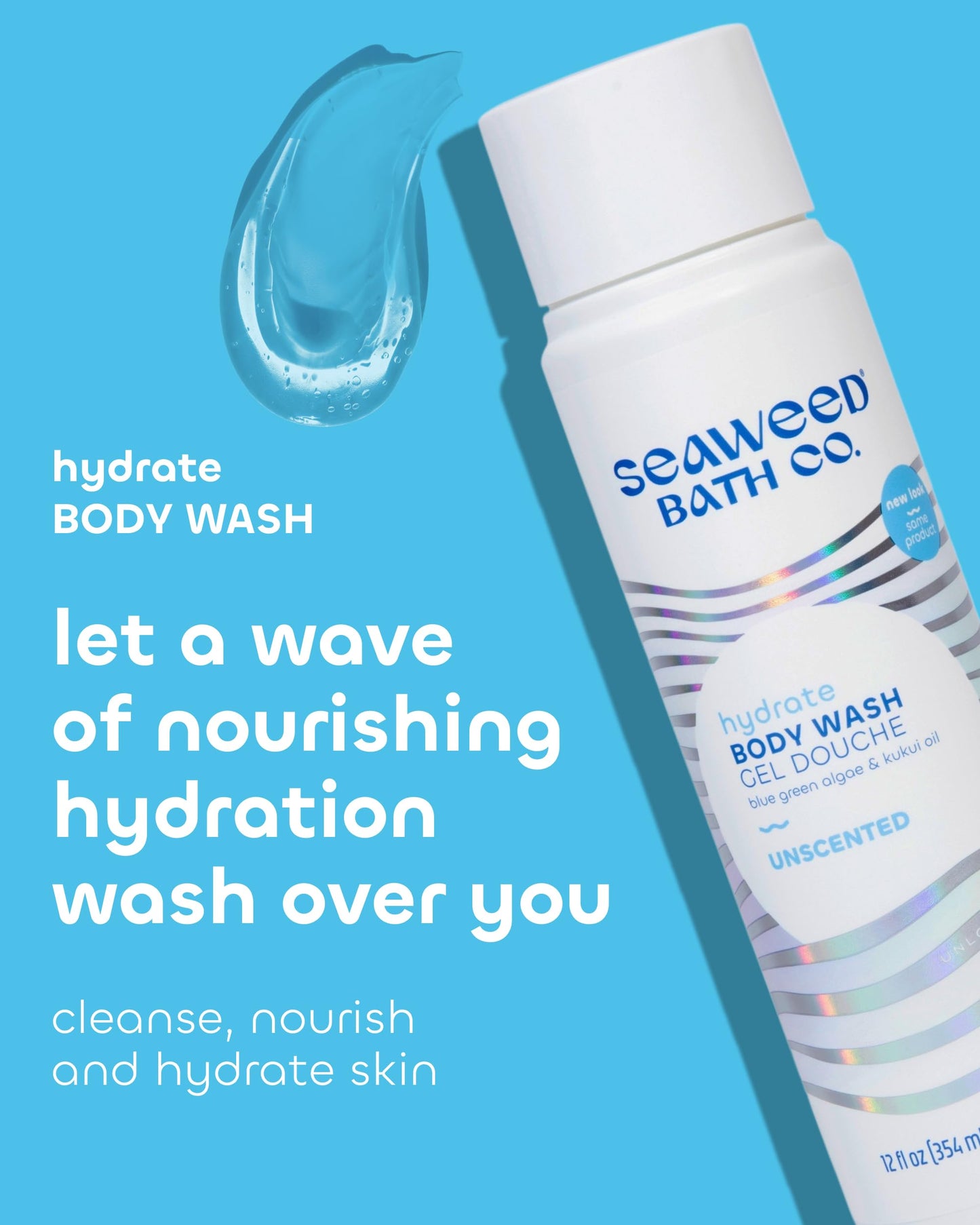Seaweed Bath Co. Hydrate Body Wash - Unscented - Foaming Shower Gel Cleanser with Natural Ingredients - Fragrance Free and Gentle - Good For Sensitive Beauty & Personal Care The Seaweed Bath Co.