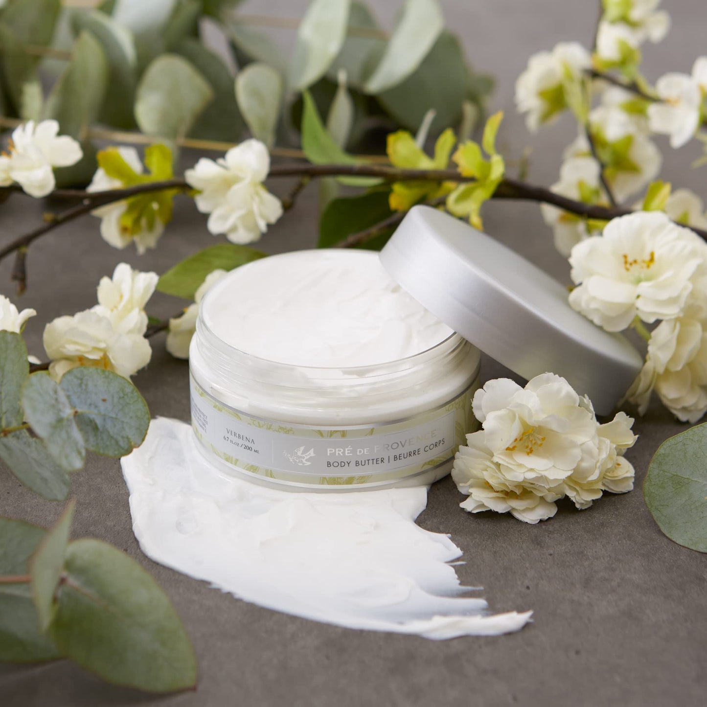 Pre de Provence Collection Shea Butter Enriched Body Butter Soothing & Hydrating Emollient Cream Body Moisturizer for Women, 6.7 Fl Oz, Verbena