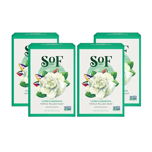 South Of France SoF Triple Milled Bar Soap - With Coconut Oil & Organic Shea Butter- Vegan & Non GMO- Free From Phthalates, Sulfates & Parabens- Lush