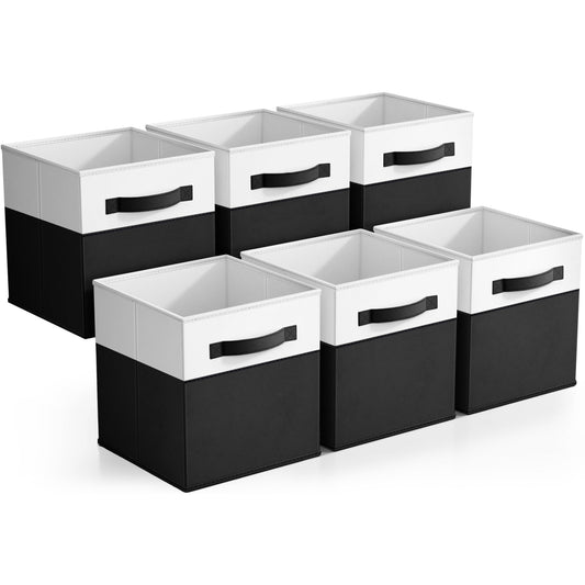 Sorbus Foldable Storage Bins - 6-Pack Fabric Storage Cubes, 11-Inch Cube Organizer Bins for Closet, Shelves, and Cubby Storage - Collapsible Cloth…