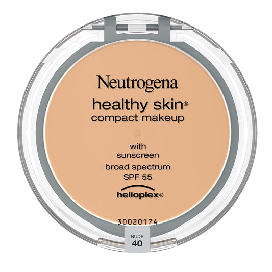 Neutrogena Healthy Skin Compact Lightweight Cream Foundation Makeup with Vitamin E Antioxidants, Non-Greasy Foundation with Broad Spectrum SPF 55, Nude 40, .35 oz