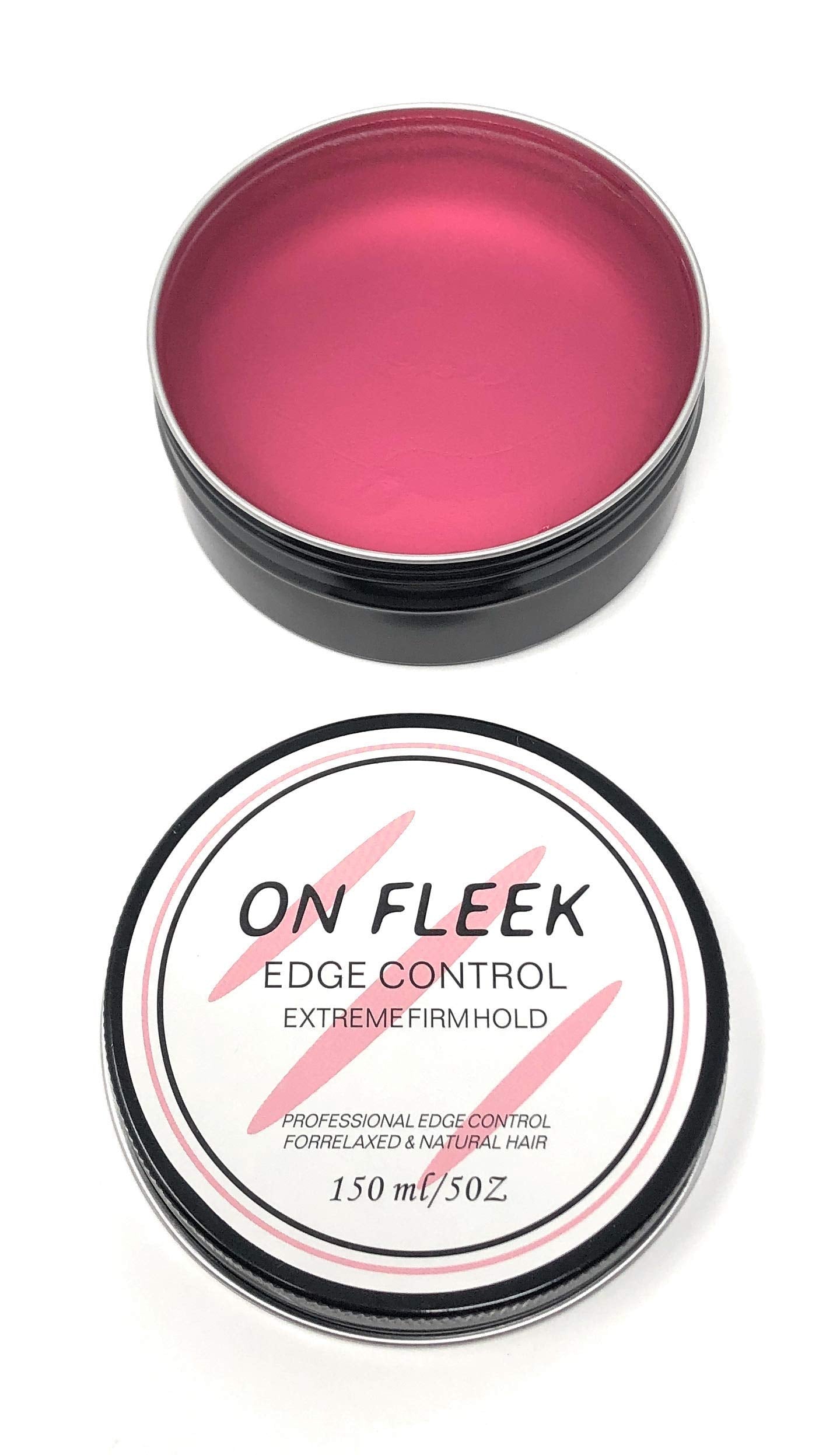 ON FLEEK Edge Control Extreme Firm Hold Professional Edge Control for Relaxed and Natural Hair, Made with Coconut Oil, Jojoba Oil, Shea Butter, 5