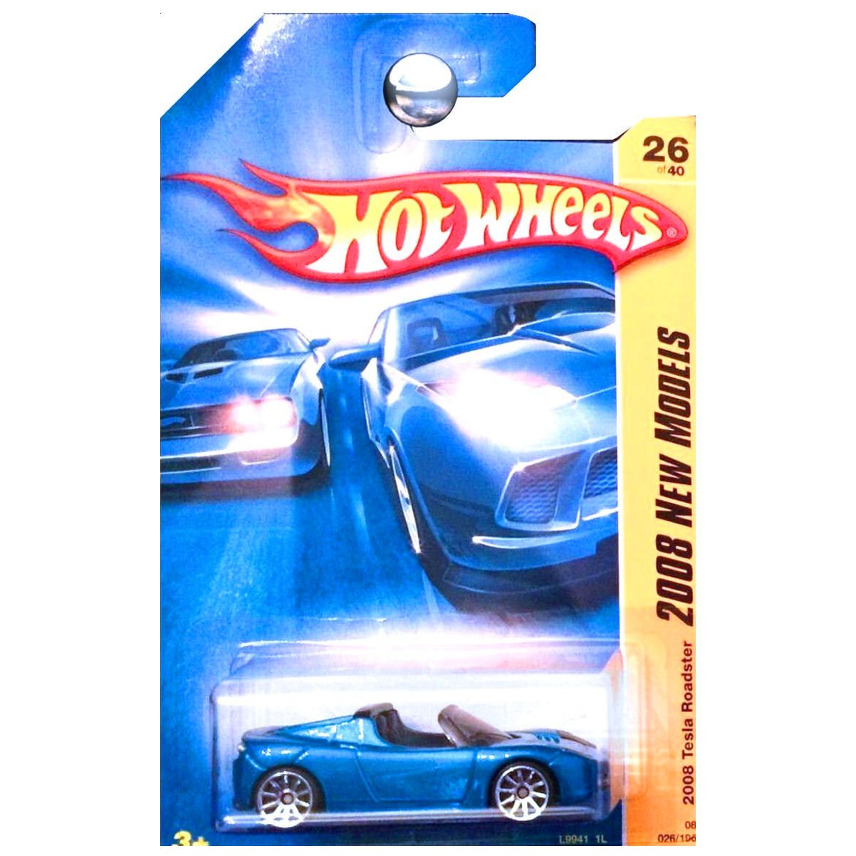 Hot Wheels 2008 New Models Tesla Roadster Convertible Blue Metallic 1:64 (approx 3")