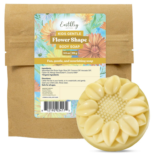 Earthley Kids Gentle Body Soap, Natural Coconut Milk Bar Soap for Kids & Babies, Moisturizing Sensitive Skin Cleanser, Organic Oils, Sulfate & Paraben Beauty & Personal Care Earthley Wellness