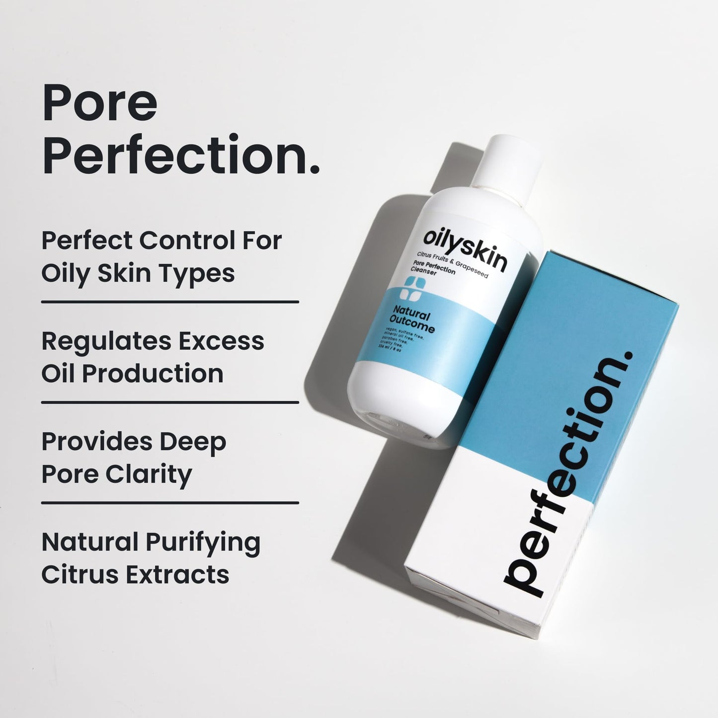 natural outcome Oily Skin Cleanser | Oil Control Daily Face Wash | Pore Hydrating Non-Greasy Cleansing Gel with Purifying Citrus Extracts for Oily