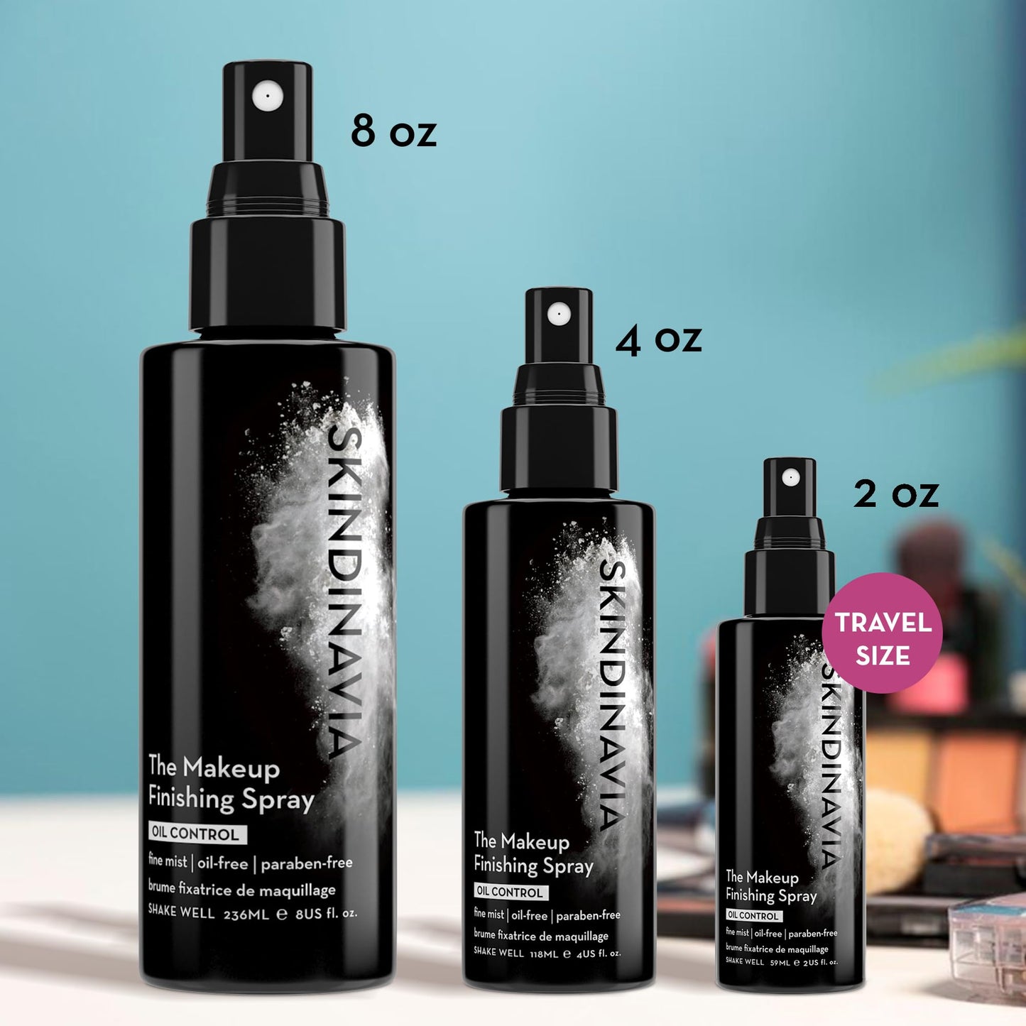 Skindinavia The Makeup Finishing Spray, Oil Control Makeup Setting Spray, All-Day Wear, Long-Lasting Up to 16+ Hours, Heat-Resistant & Waterproof