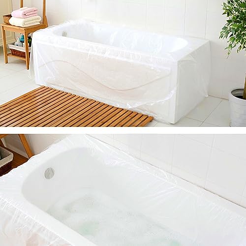 TFY Ultra Large Disposable Film Bathtub Bag for Salon, Household and Hotel Bath Tubs (78 inch x 47 inch) - 5 Pieces