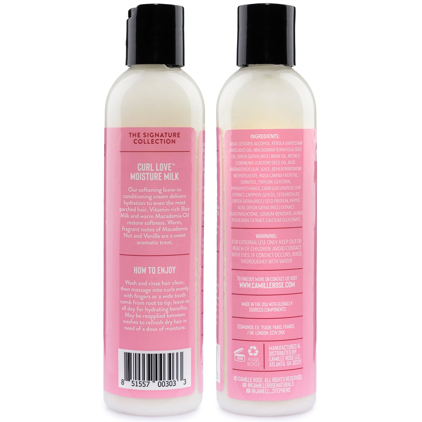 Camille Rose Leave-In Conditioner, Curl Love Moisture Milk 6-Pack - Curly Hair Moisture, Detangler, Frizz Control, 8 Fl Oz Ea Beauty and Personal Care Camille Rose