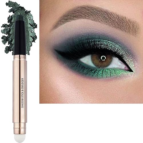 Green Eyeshadow Stick Halloween Makeup Cream Shimmer Single Eyeshadow Pencil Crayon, Hypoallergenic Waterproof Long Lasting Eye Shadow Stick High
