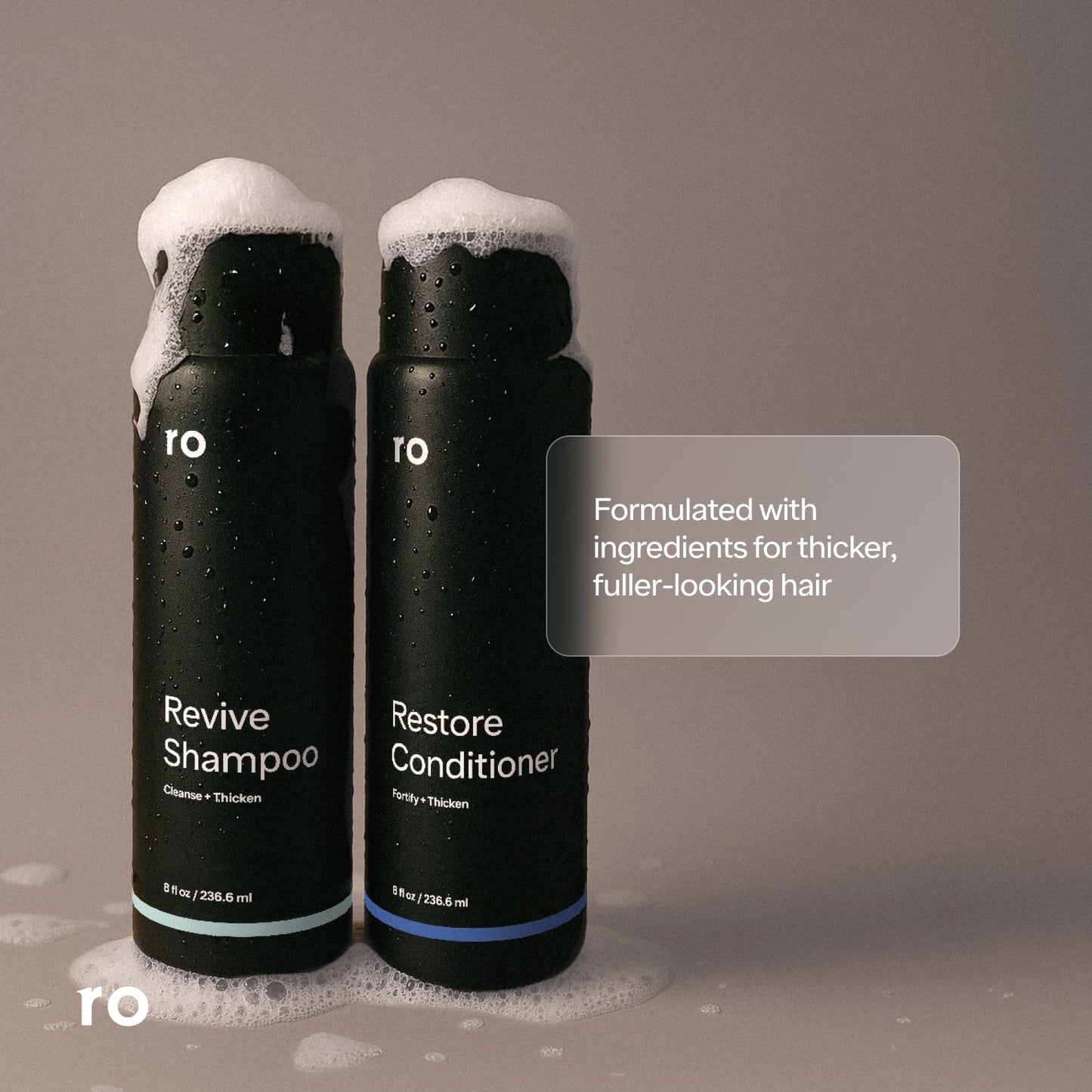 Ro Men's Revive Shampoo & Restore Conditioner Duo | Exfoliates, Clarifies, Fortifies & Moisturizes for Thicker Looking Hair, Made Without Sulfates