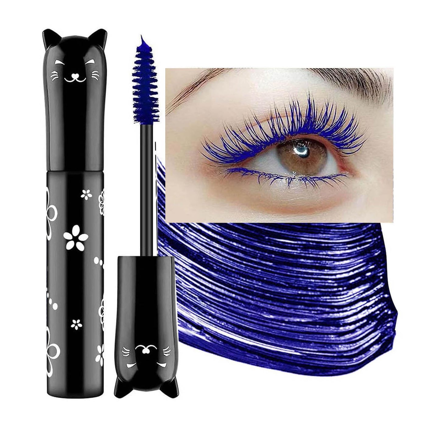 Blue Mascara For Eyelashes Waterproof Voluminous Natural Hypoallergenic Colored Best Benefit Volumizing Lengthening Curling Defining Washable Blue
