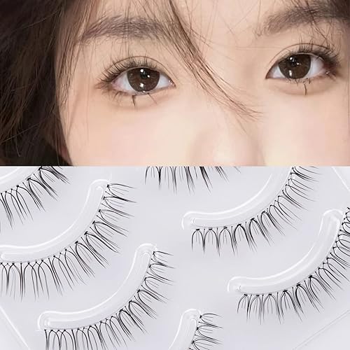 Miz Barn Daily Natural Look False Eyelashes,4 Pairs Natural Soft Lightweight Comfortable Short Lashes Clear Band Handmade Luxurious False
